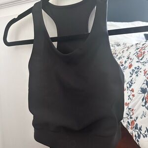 ALO Yoga Black Crop Tank - open back - Large